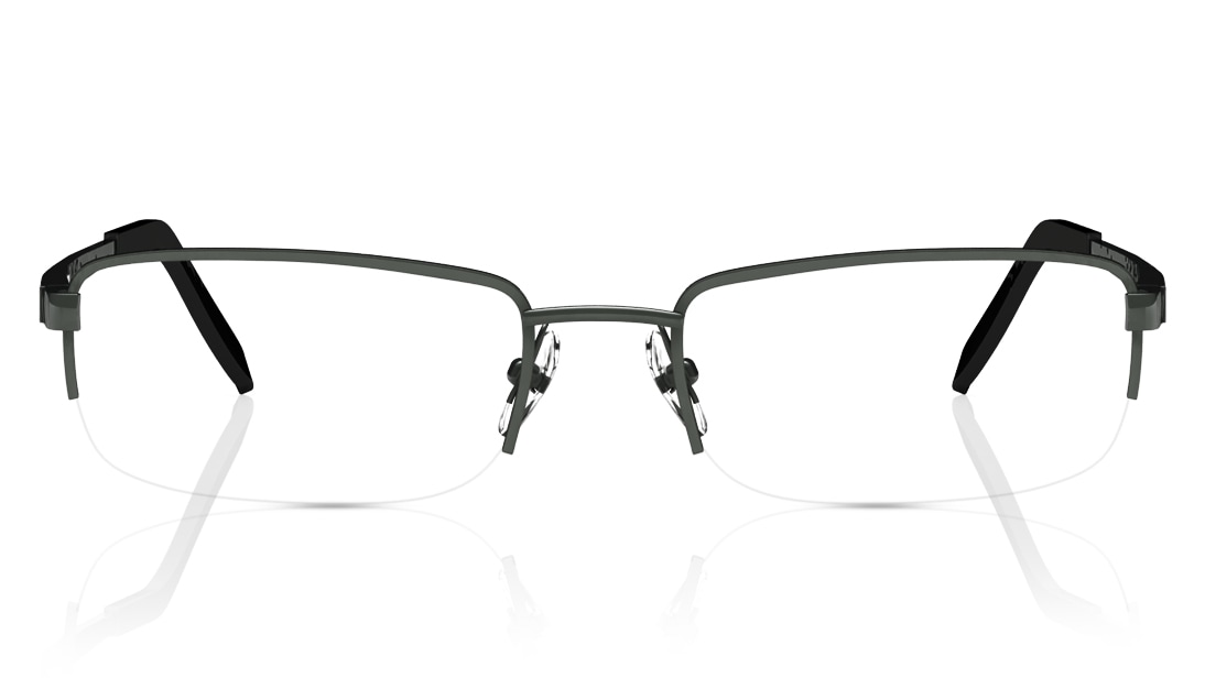 Image 1 of Gun Metal Rectangle Semi-Rimmed Eyeglasses  (E1427A1A1|52) from Titan Available at Titan Eye+