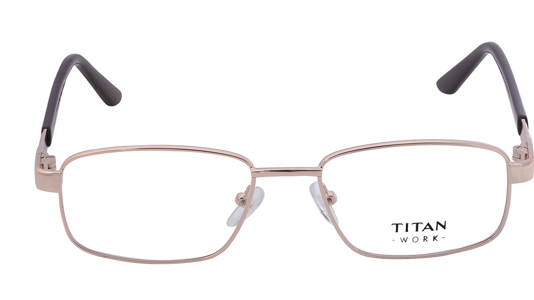 Image 1 of Gold Rectangle Rimmed Eyeglasses (EW1011MFM1|51) from Titan Available at Titan Eye+