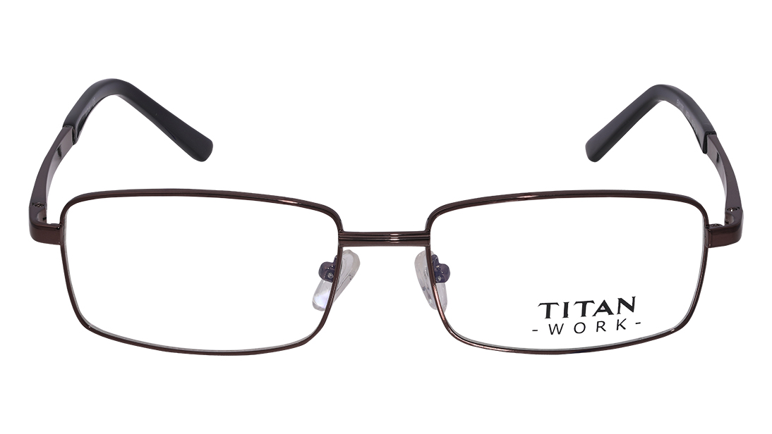 Image 1 of Bronze Rectangle Rimmed Eyeglasses (EW1030MFM1|53) from Titan Available at Titan Eye+