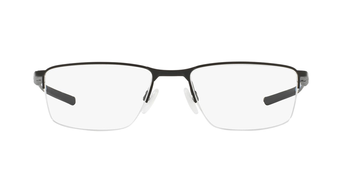 Image 1 of Black Rectangle Eyeglasses for Men from Oakley Available at Titan Eye+