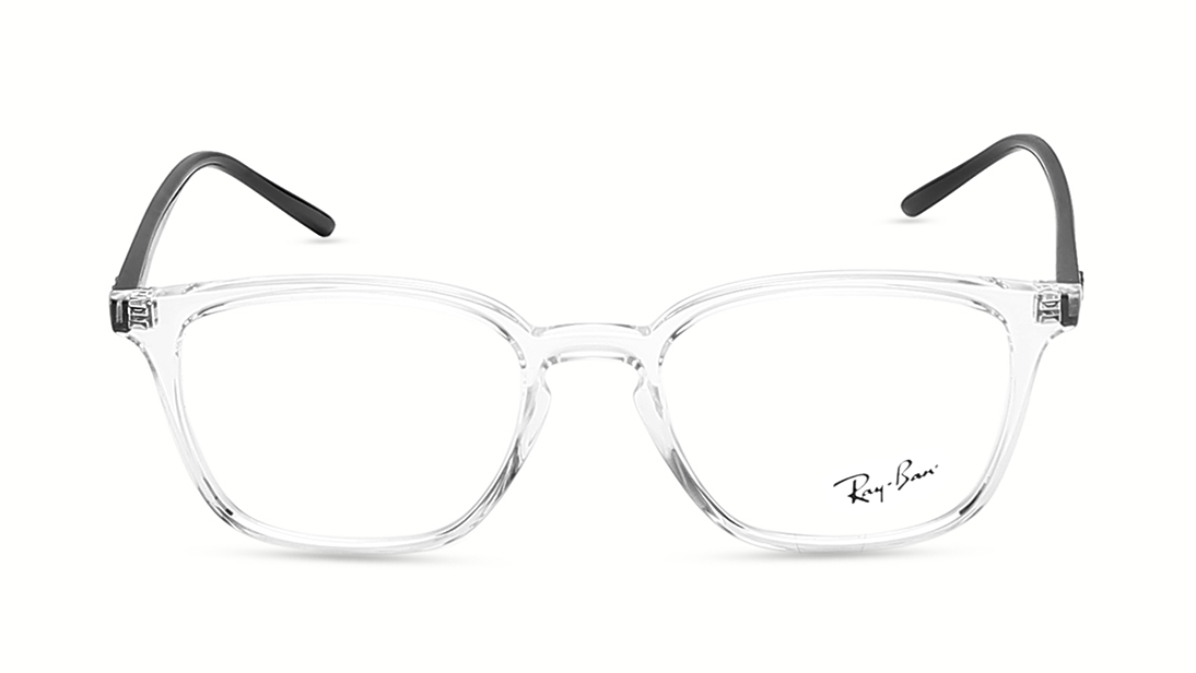 Image 1 of White Square Rimmed Eyeglasses for Men and Women from Rayban Available at Titan Eye+