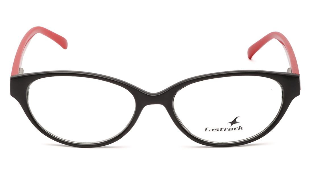 Image 1 of Black Oval Rimmed Eyeglasses (FT1019C1A1|49) from Fastrack Available at Titan Eye+