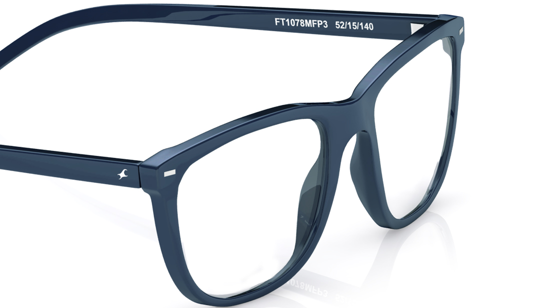 Lens Width Fastrack Lens Frame Blue Square Eyeglasses For Men