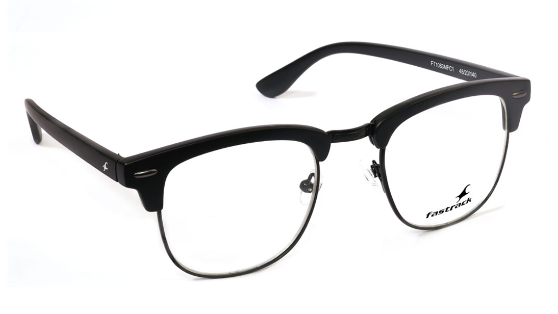 Image 2 of Black Clubmaster Rimmed Eyeglasses (FT1083MFC1|48) from Fastrack Available at Titan Eye+