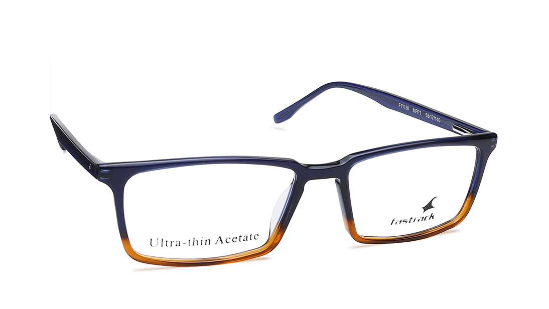 Blue Rectangle Rimmed Eyeglasses (FT1138MFP1|53)