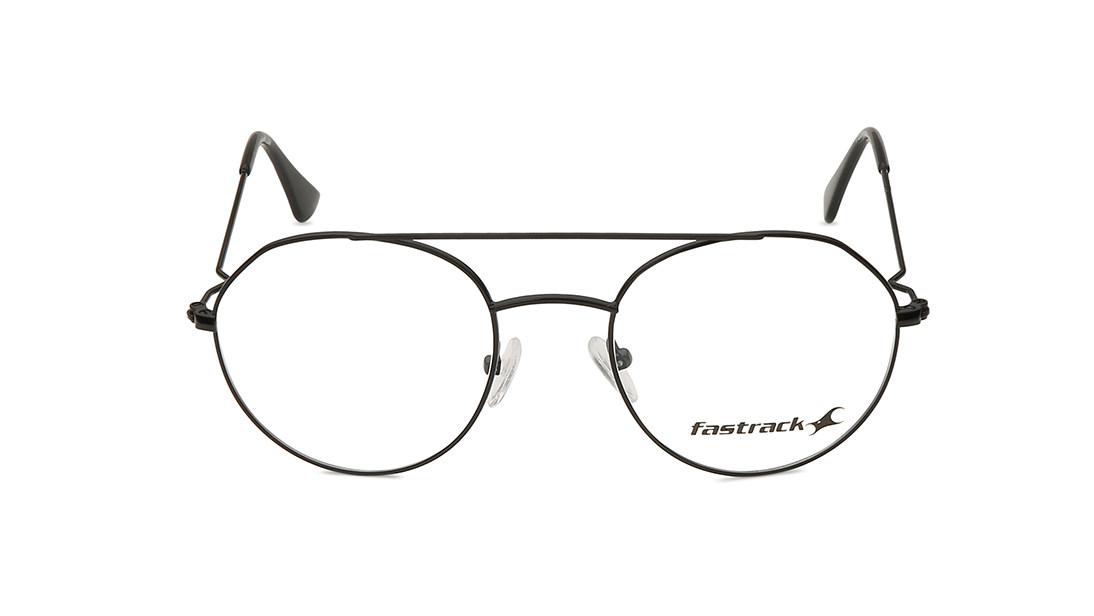 Image 1 of Black Round Rimmed Eyeglasses (FT1262MFM1MBKV|51) from Fastrack Available at Titan Eye+