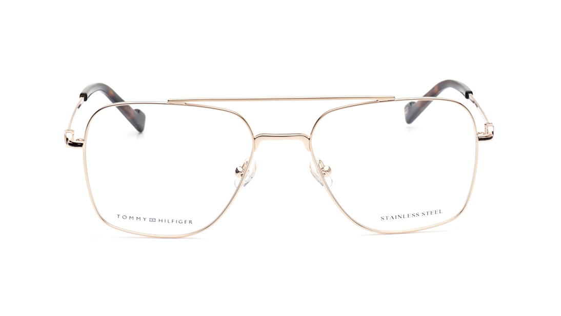 Image 1 of Brown Navigator Eyeglasses for Men from Tommy Hilfiger Available at Titan Eye+