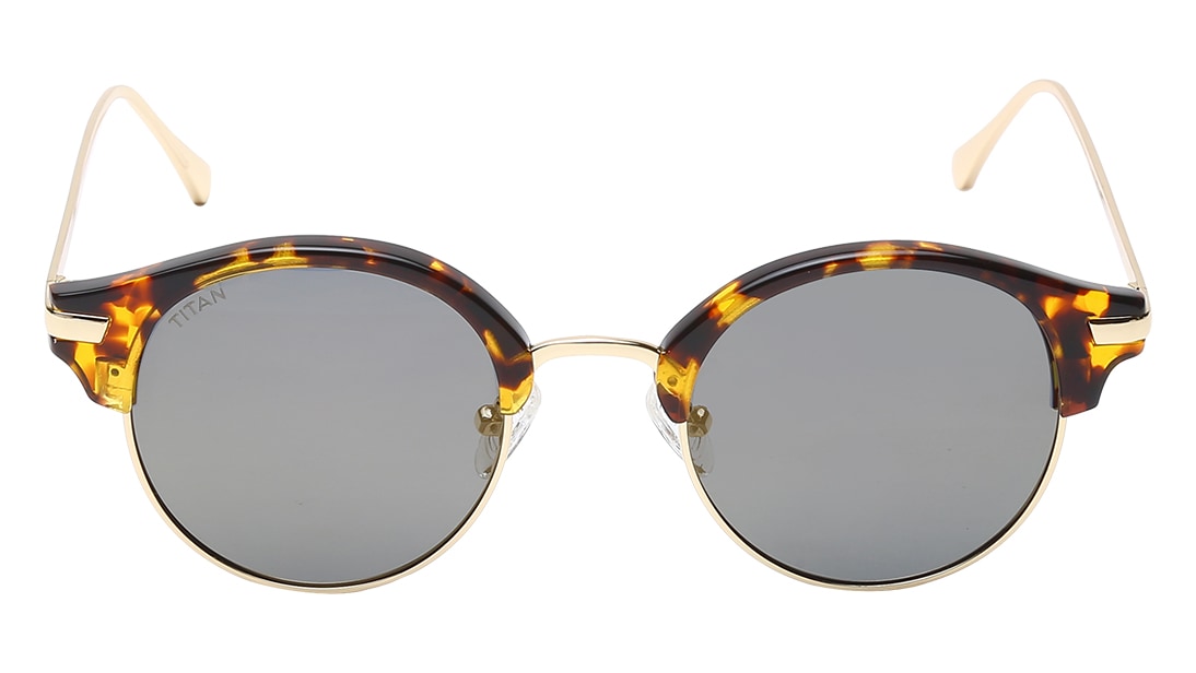Image 1 of Brown Yellow Clubmaster Women Sunglasses (GC295YL1FP|48) from Titan Available at Titan Eye+