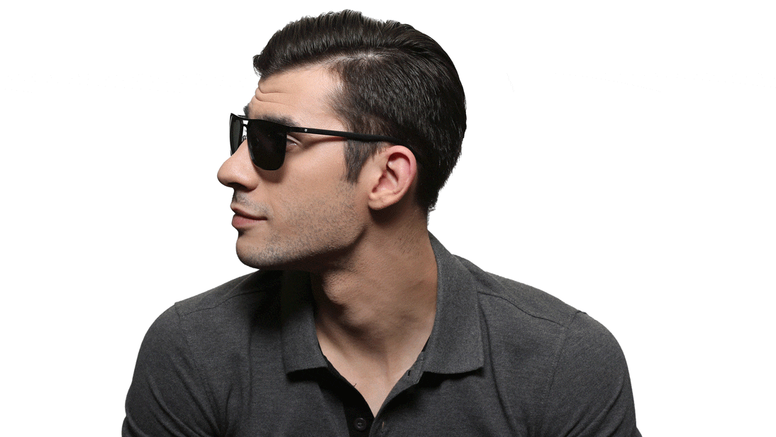 Image 5 of Black Wayfarer Men Sunglasses (GC301GR1P|57) from Titan Available at Titan Eye+