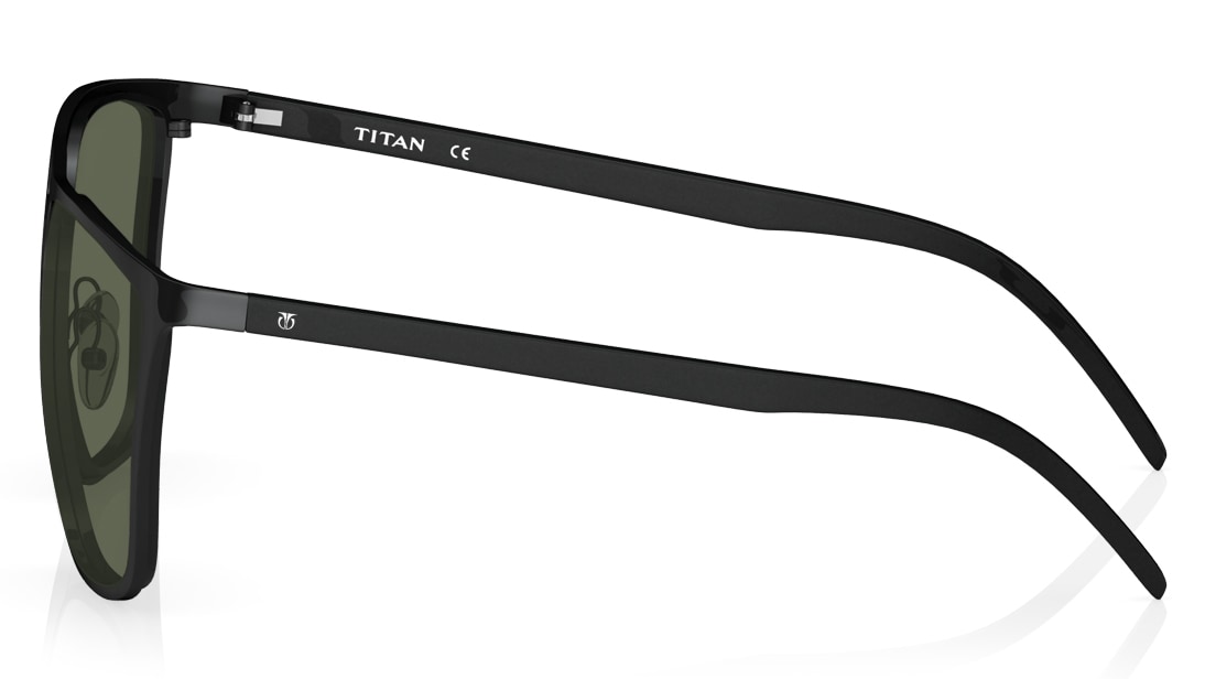 Image 3 of Black Wayfarer Men Sunglasses (GC301GR1P|57) from Titan Available at Titan Eye+