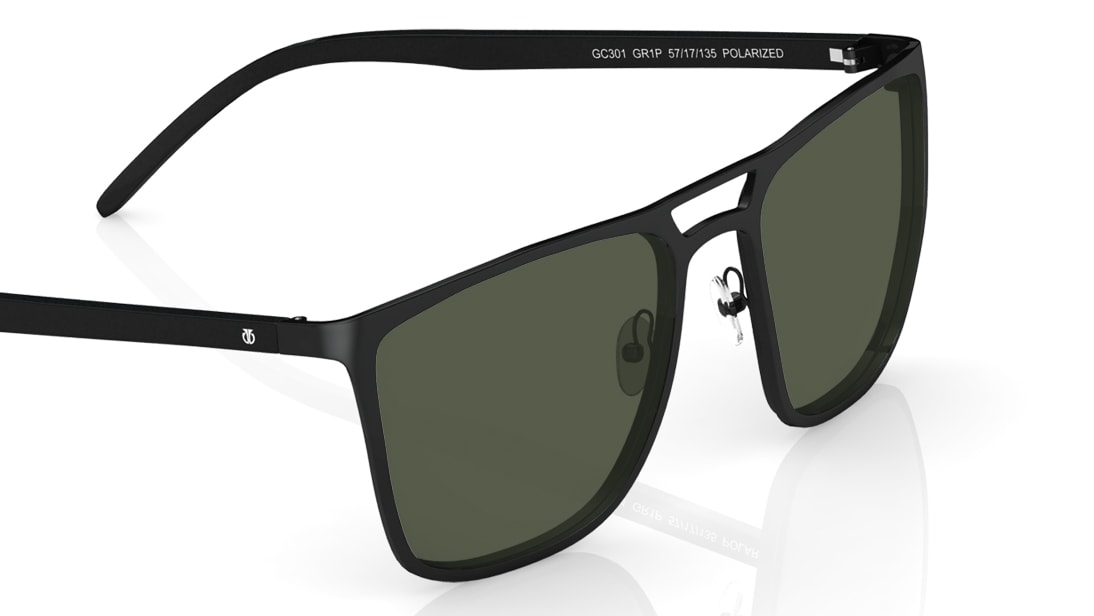 Image 4 of Black Wayfarer Men Sunglasses (GC301GR1P|57) from Titan Available at Titan Eye+