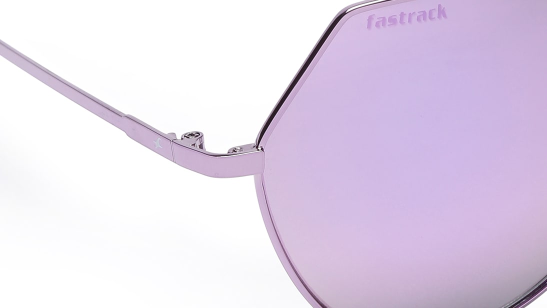 Image 5 of Gold Oval Women Sunglasses (M192PR3F|55) from Fastrack Available at Titan Eye+