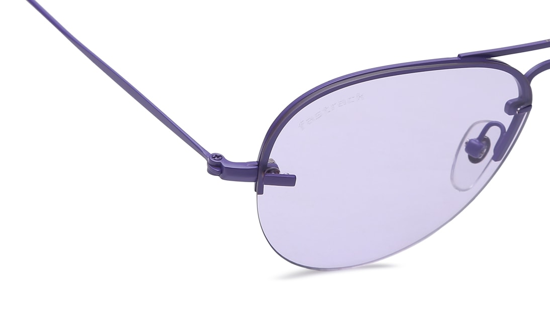 Image 5 of Purple Aviator Women Sunglasses (M205PR1F|58) from Fastrack Available at Titan Eye+
