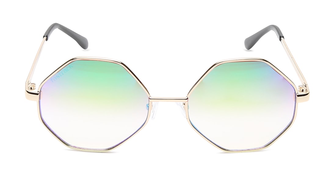 Image 1 of Gold Round Women Sunglasses (M210PK1F|53) from Fastrack Available at Titan Eye+