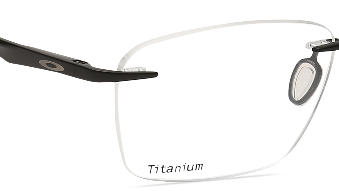 Black Rectangle Rimless Eyeglasses Oakley OX511551150253 at best price Titan Eye