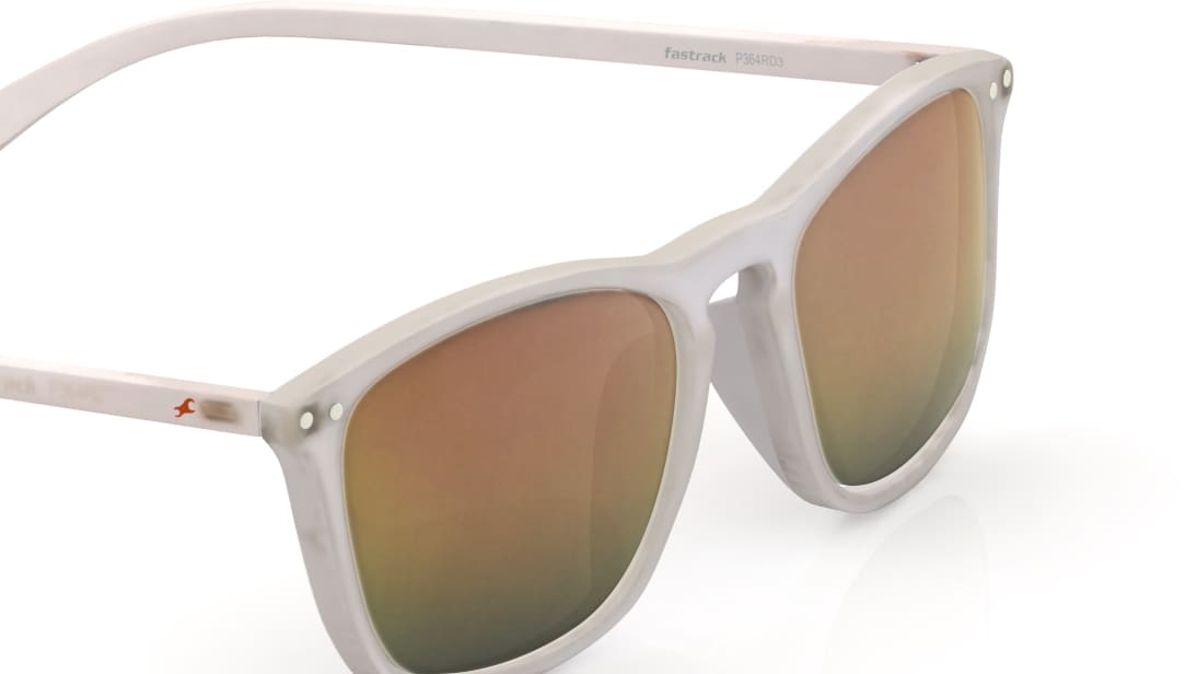 Image 4 of White Wayfarer Men Sunglasses (P364RD3|54) from Fastrack Available at Titan Eye+