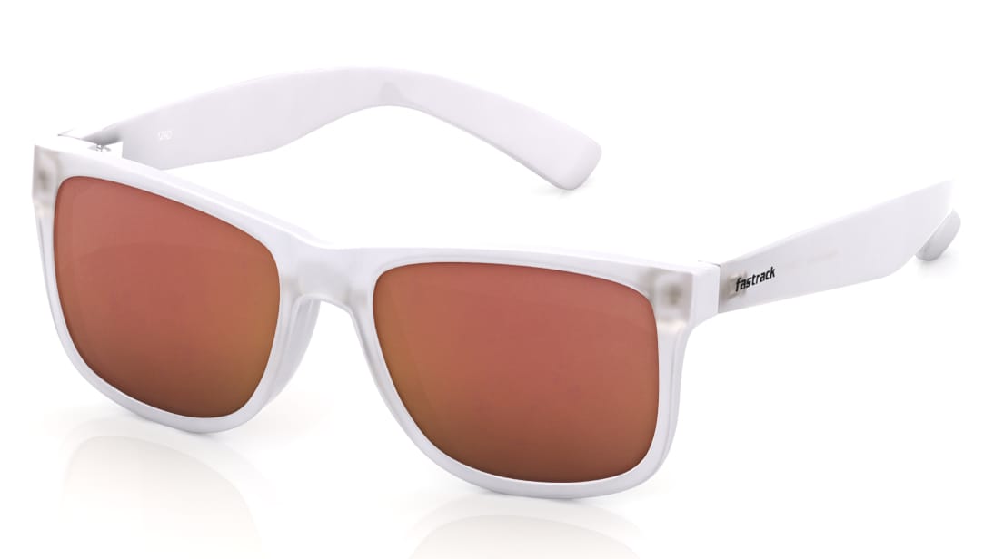 Image 2 of White Wayfarer Men Sunglasses (P366RD4|55) from Fastrack Available at Titan Eye+