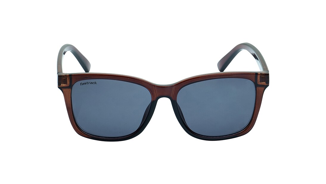 Image 1 of Grey Rectangle Polarized Sunglasses for Women from Fastrack Available at Titan Eye+