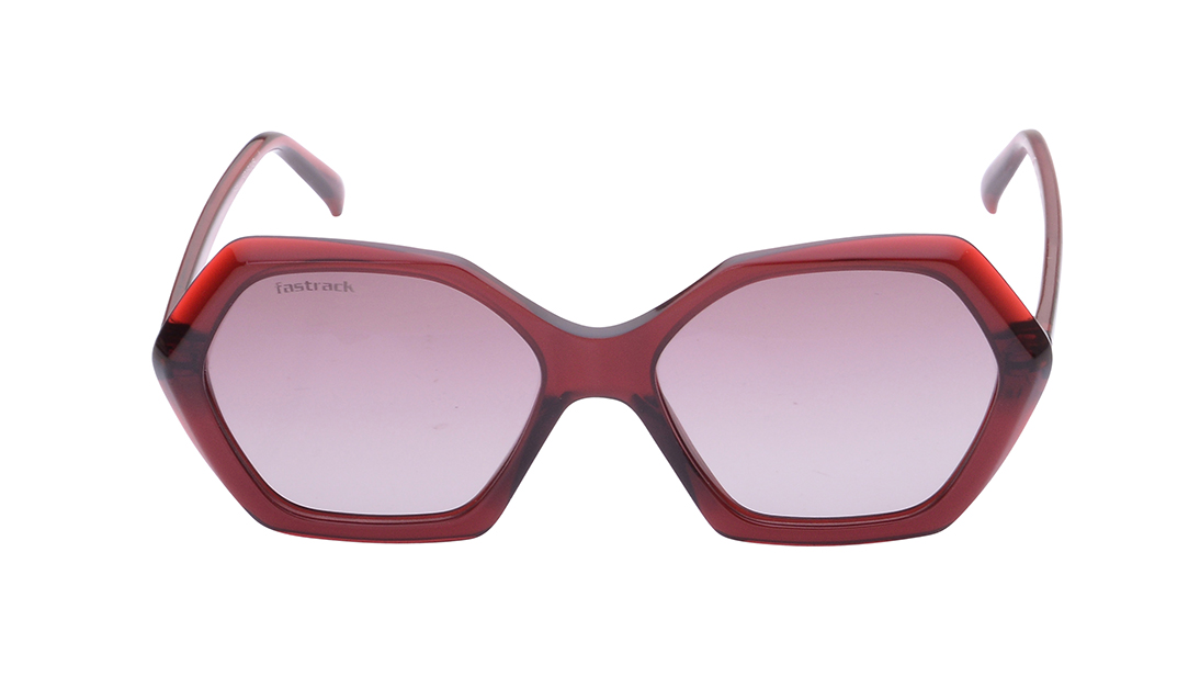Image 1 of Brown Geometric Polarized Sunglasses for Women from Fastrack Available at Titan Eye+