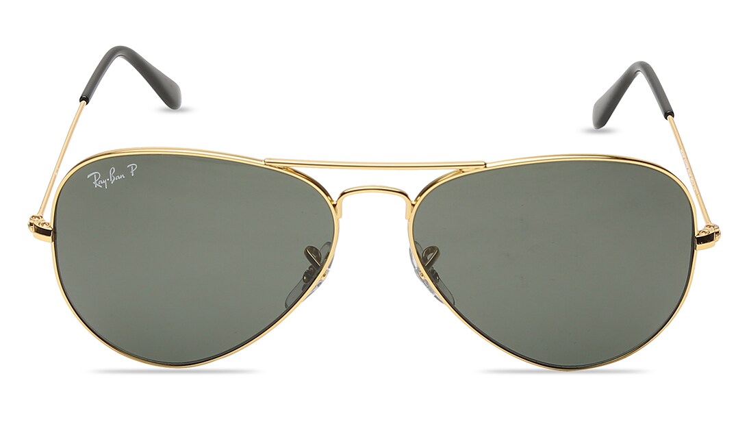 Image 1 of Green Aviator Sunglasses for Men from Rayban Available at Titan Eye+