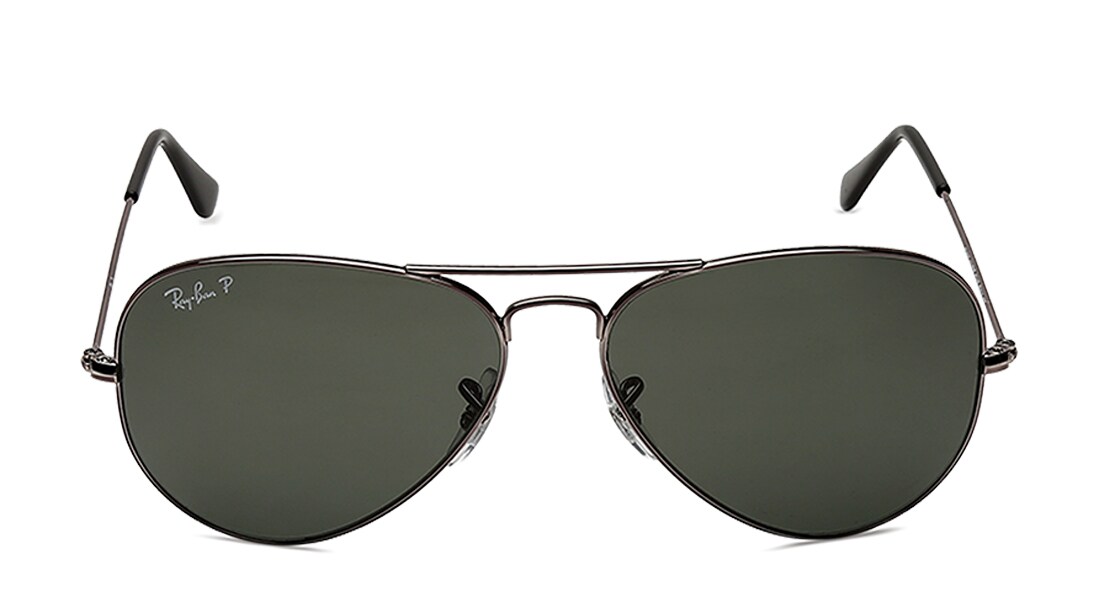 Image 1 of Green Aviator Sunglasses for Men and Women from Rayban Available at Titan Eye+