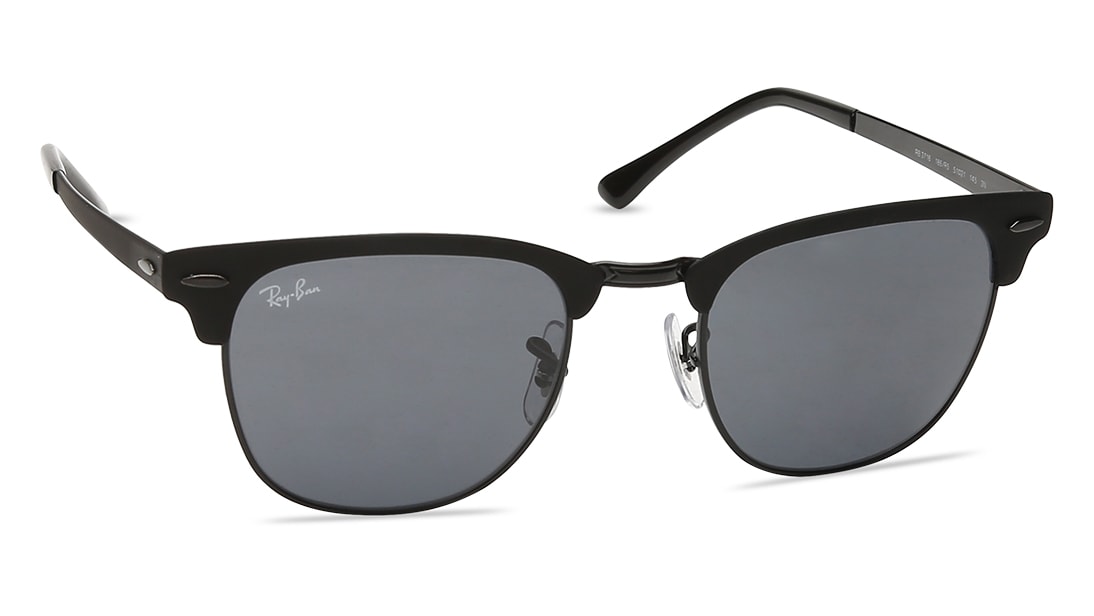 Image 2 of Black Clubmaster Unisex Sunglasses (RB3716186R551|53) from Rayban Available at Titan Eye+