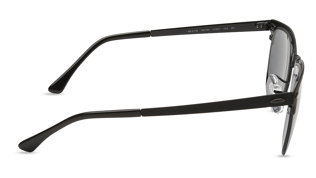 Image 3 of Black Clubmaster Unisex Sunglasses (RB3716186R551|53) from Rayban Available at Titan Eye+