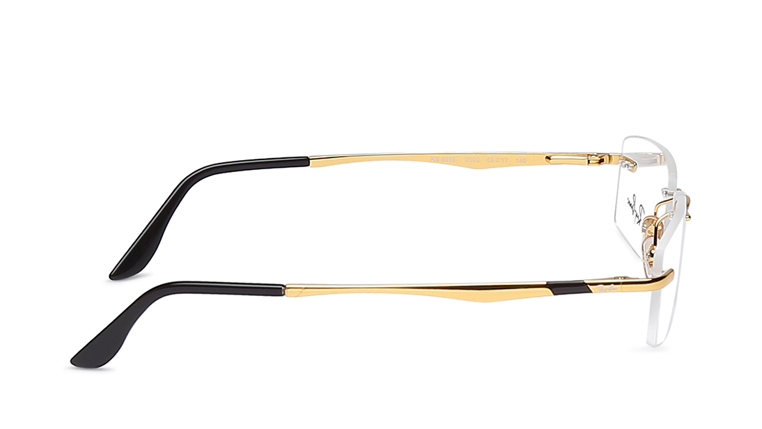 Eye Glasses Ray Ban Rimless Prescription Glasses Gold Rectangle - Main Image