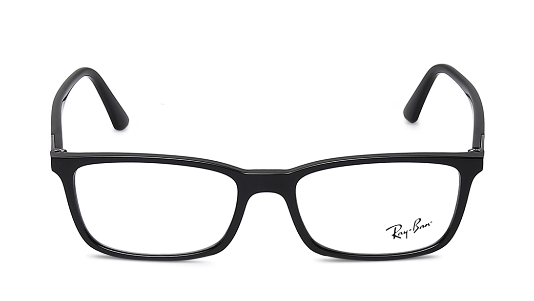 Image 1 of Black Rectangle Eyeglasses for Men from Rayban Available at Titan Eye+
