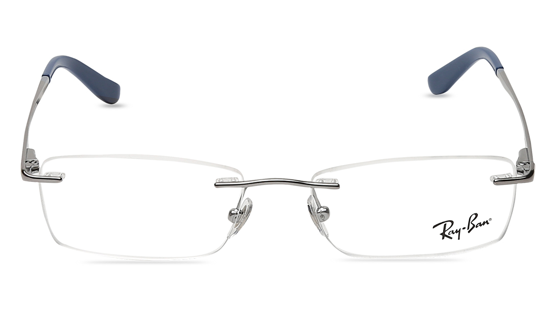 Image 1 of GunMetal Rectangle Rimless Eyeglasses (RX6303I250251|51) from Rayban Available at Titan Eye+