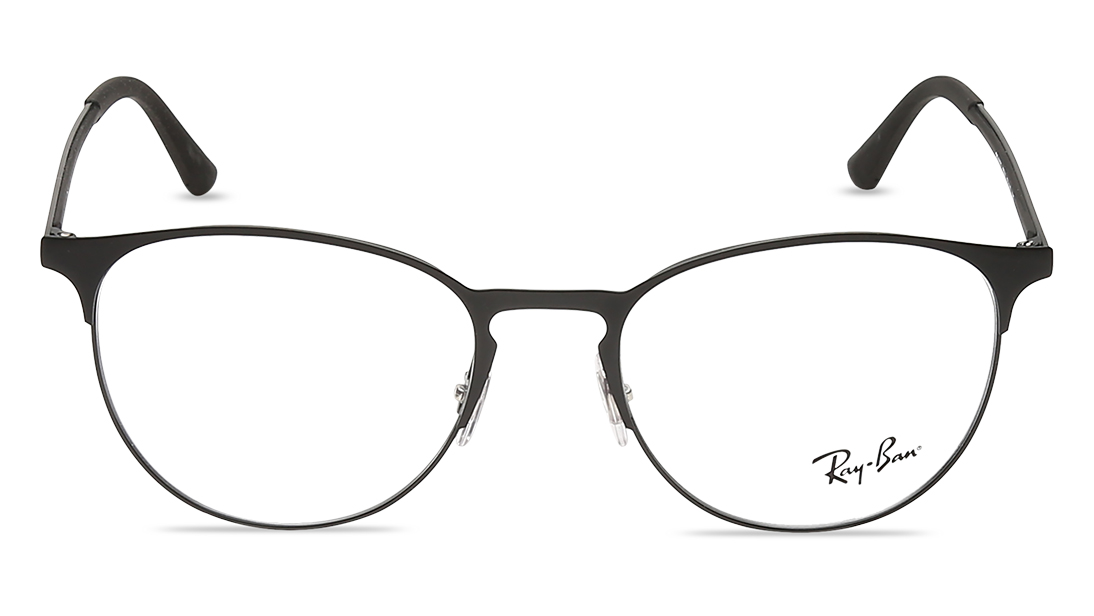 Image 1 of Black Round Eyeglasses for Men and Women from Rayban Available at Titan Eye+