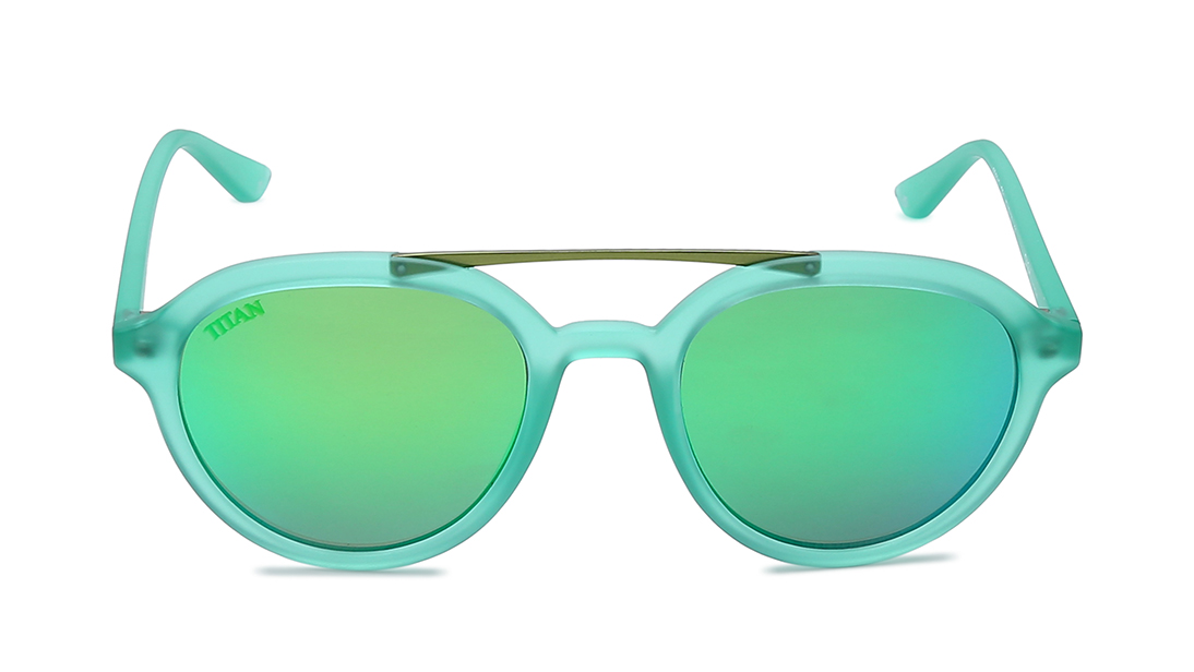 Image 1 of Green Round Sunglasses for Kids from Dash Available at Titan Eye+