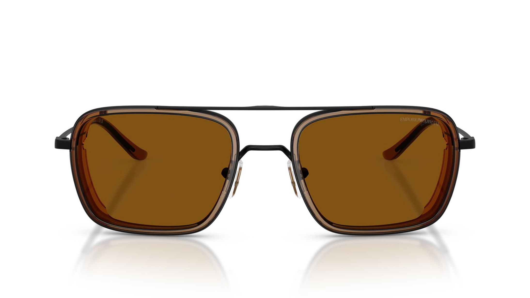 Image 1 of Brown Square Sunglasses for Men from Emporio Armani Available at Titan Eye+