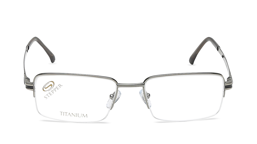 Silver Rectangle Semi-Rimmed Eyeglasses Stepper - SI0364BA at best ...