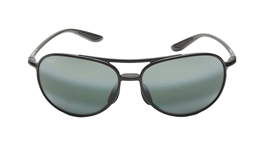 Image 1 of Grey Aviator Polarized Sunglasses for Men and Women from Maui Jim Available at Titan Eye+