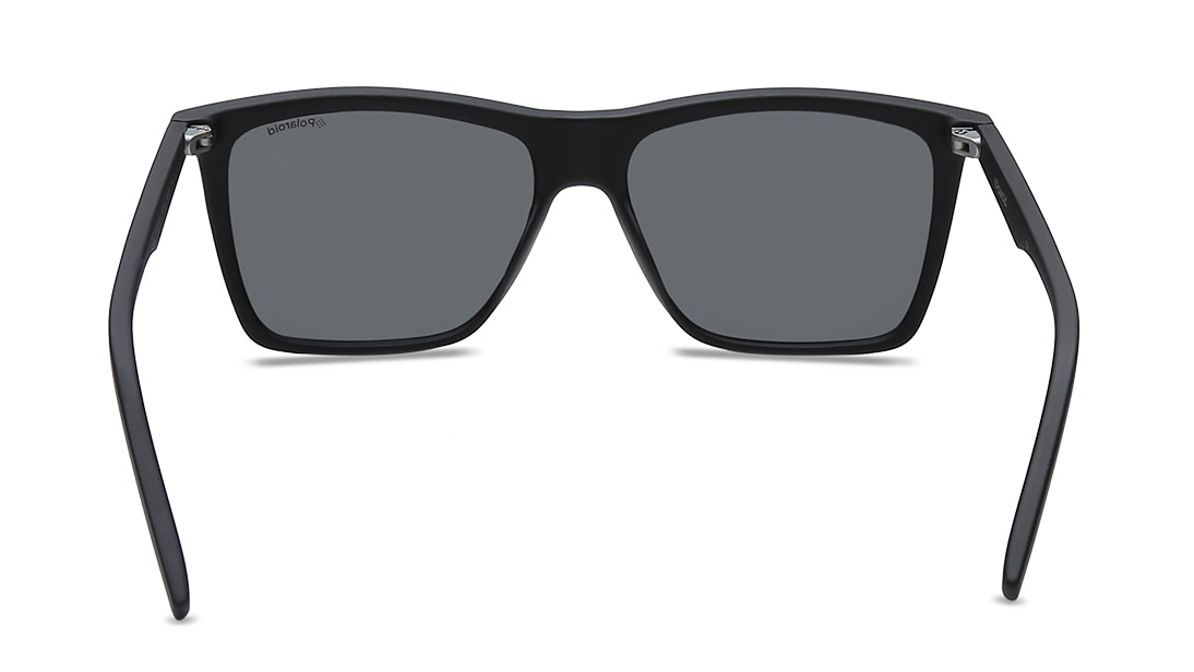 Image 4 of Black Square Polarized Sunglasses for Men from Polaroid Available at Titan Eye+