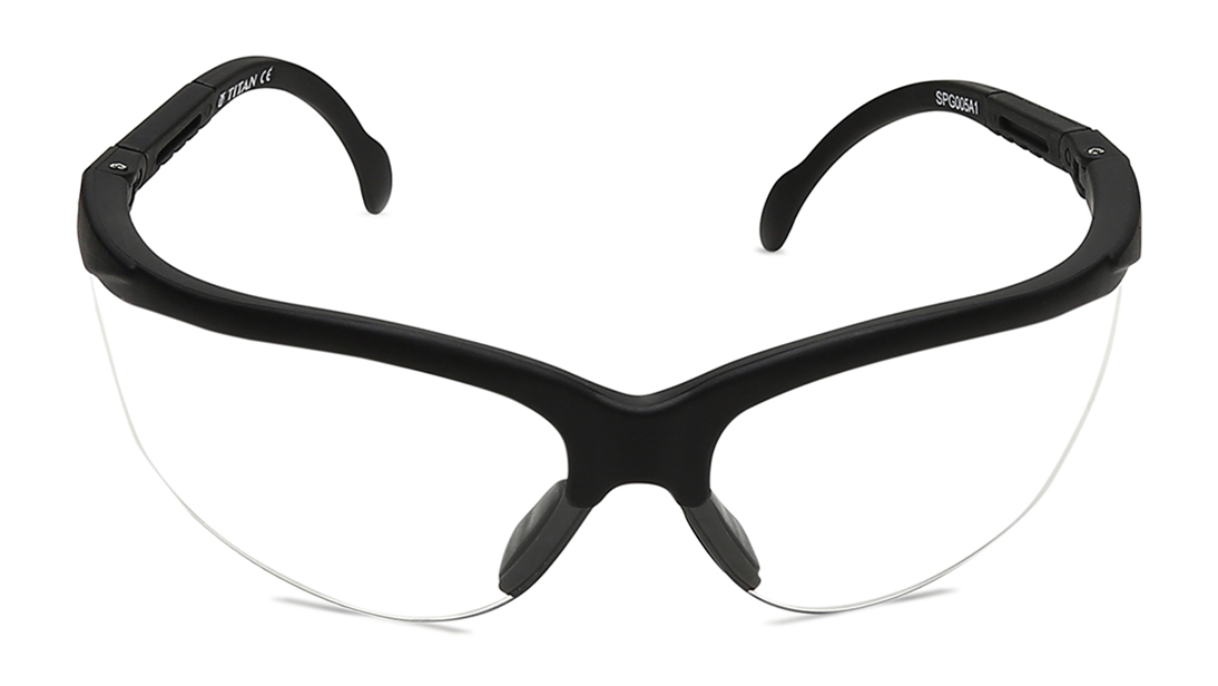 Image 1 of Black Oval Semi-Rimmed Glasses from Titan Available at Titan Eye+