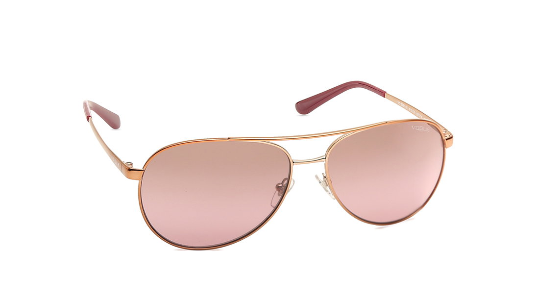 Pink and Brown Gradient Aviator Sunglasses for Women