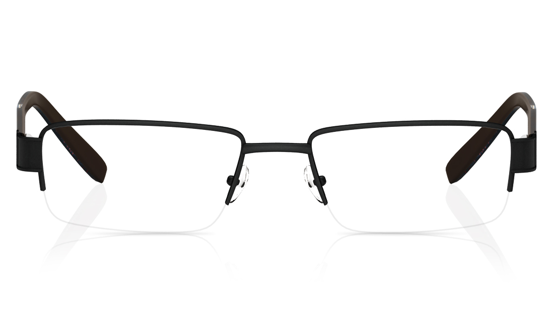 Rectangle Rim Glasses Black Rectangle Semi-Rimmed Eyeglasses Titan - T1763A1A1 at best price ...
