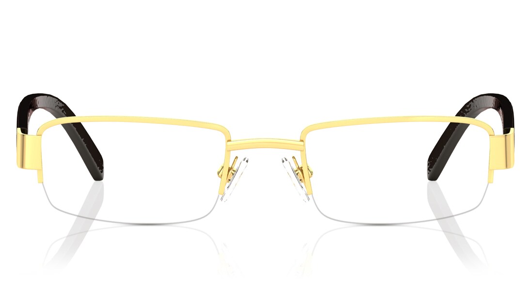 Image 1 of Gold Rectangle Semi-Rimmed Eyeglasses (T1783A1A1|52) from Titan Available at Titan Eye+