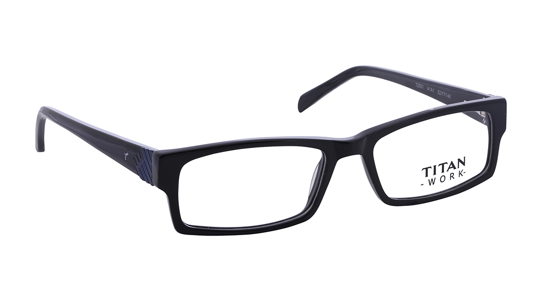 Black Rectangle Rimmed Eyeglasses (T2051A1A1|52)