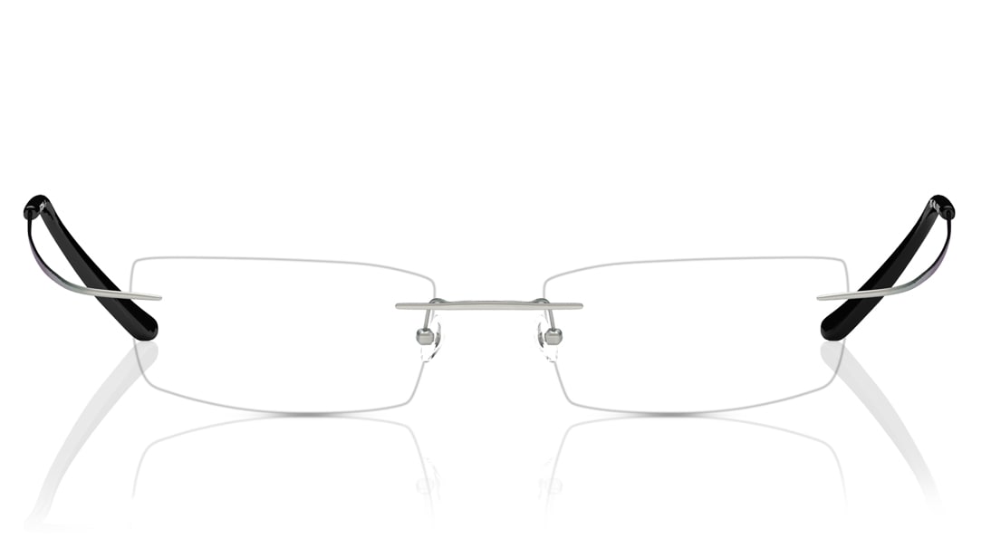 Image 1 of Silver Rectangle Rimless Eyeglasses (T2103B1A1|52) from Titan Available at Titan Eye+