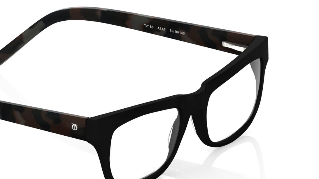 Black Rectangle Rimmed Eyeglasses Titan - T2186A1A1 at best price 
