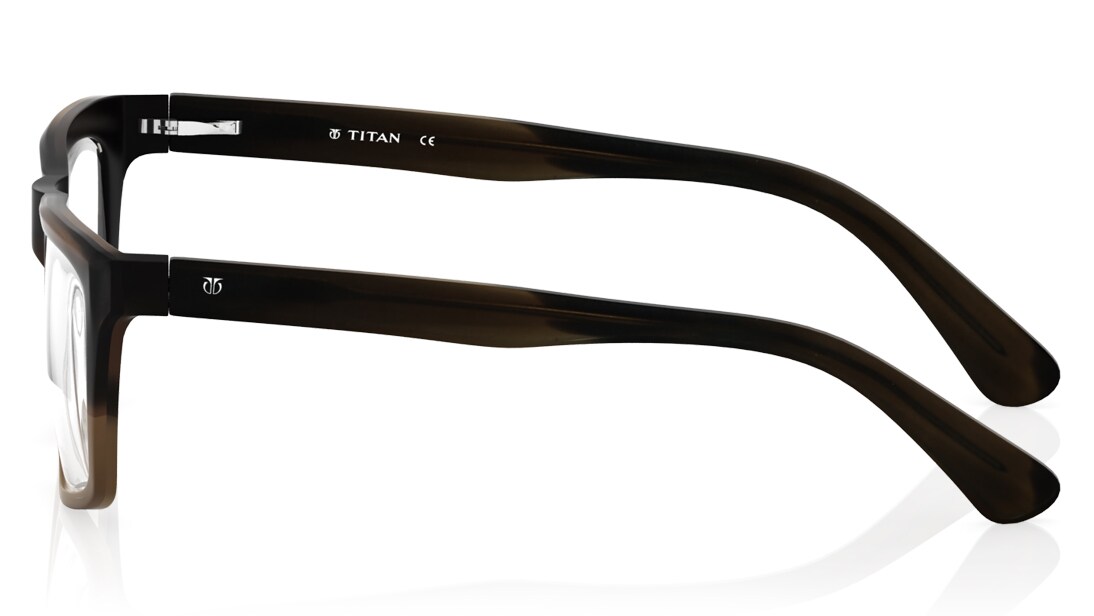 Image 6 of Brown Square Rimmed Eyeglasses (T2206B1B1|57) from Titan Available at Titan Eye+