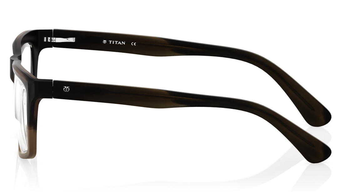 Image 9 of Brown Square Rimmed Eyeglasses (T2206B1B1|57) from Titan Available at Titan Eye+