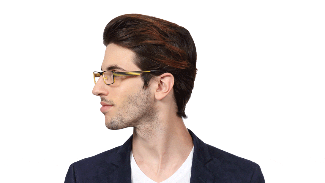 Image 5 of Black Rectangle Rimmed Eyeglasses (T2237A1A1|52) from Titan Available at Titan Eye+