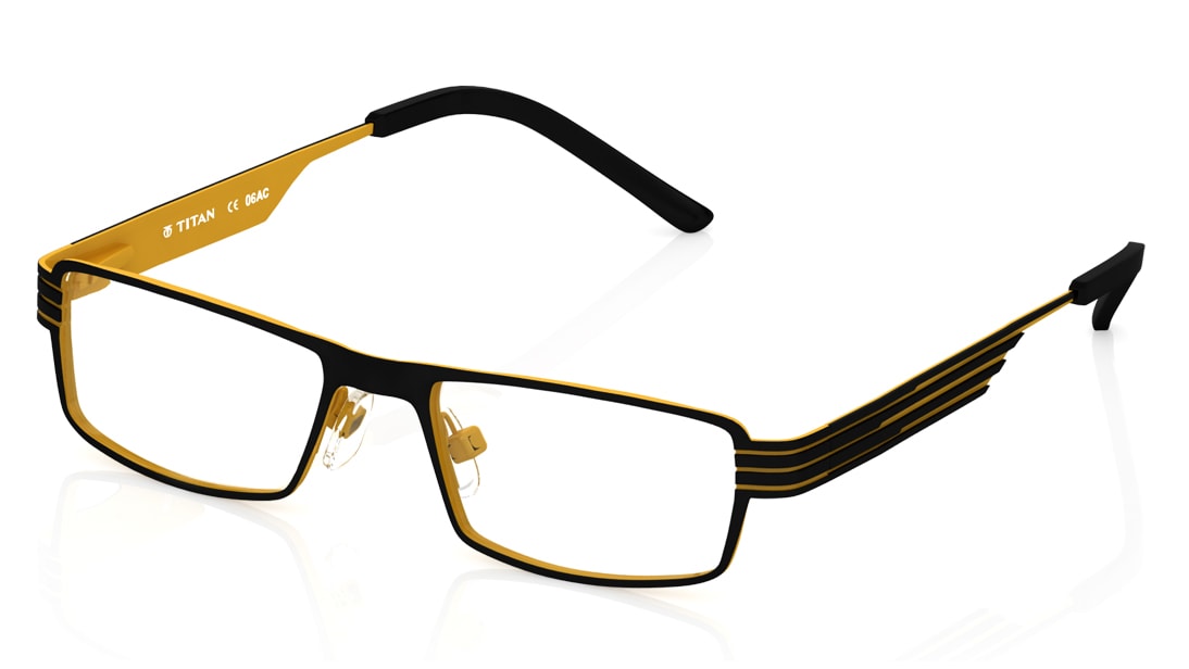 Image 2 of Black Rectangle Rimmed Eyeglasses (T2237A1A1|52) from Titan Available at Titan Eye+