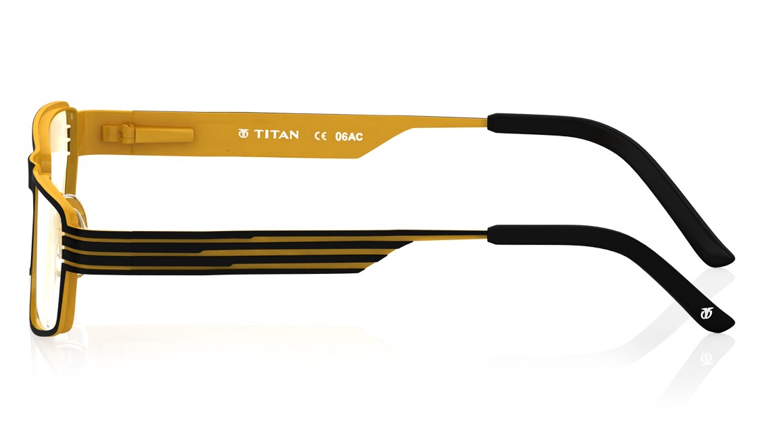 Image 3 of Black Rectangle Rimmed Eyeglasses (T2237A1A1|52) from Titan Available at Titan Eye+