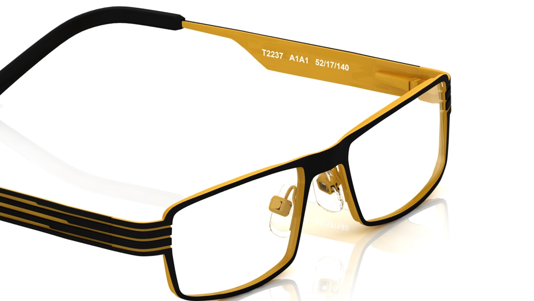 Image 4 of Black Rectangle Rimmed Eyeglasses (T2237A1A1|52) from Titan Available at Titan Eye+