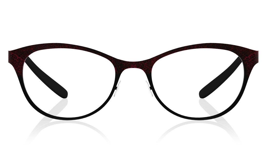 Image 1 of Red Black Cateye Rimmed Eyeglasses  (T2241C1A1|49) from Titan Available at Titan Eye+